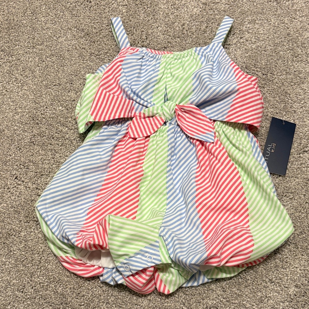 NWT Colorful Striped bubble Romper